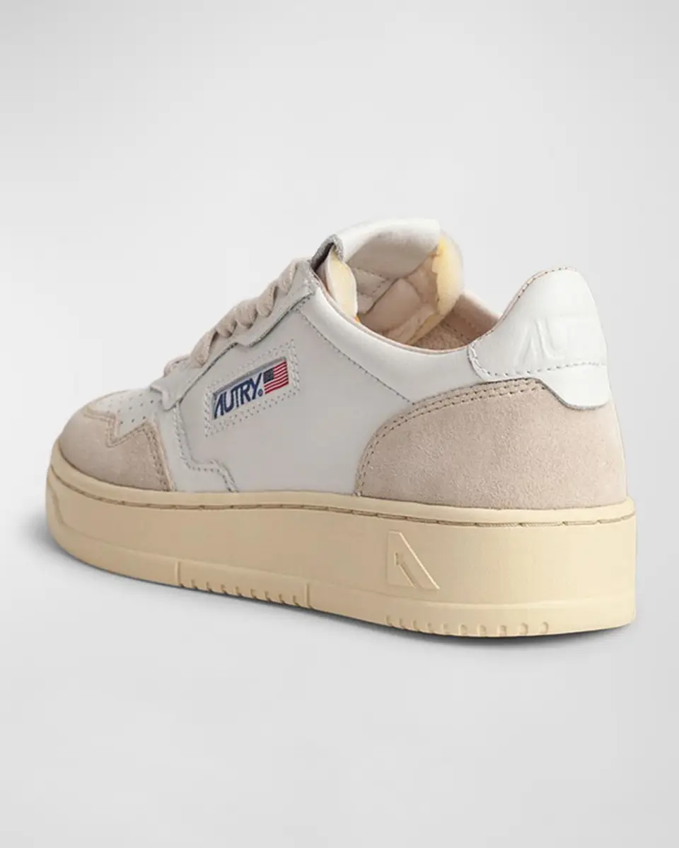 Autry Medalist Low-Top Mixed Leather Sneakers | Thumbnail 3
