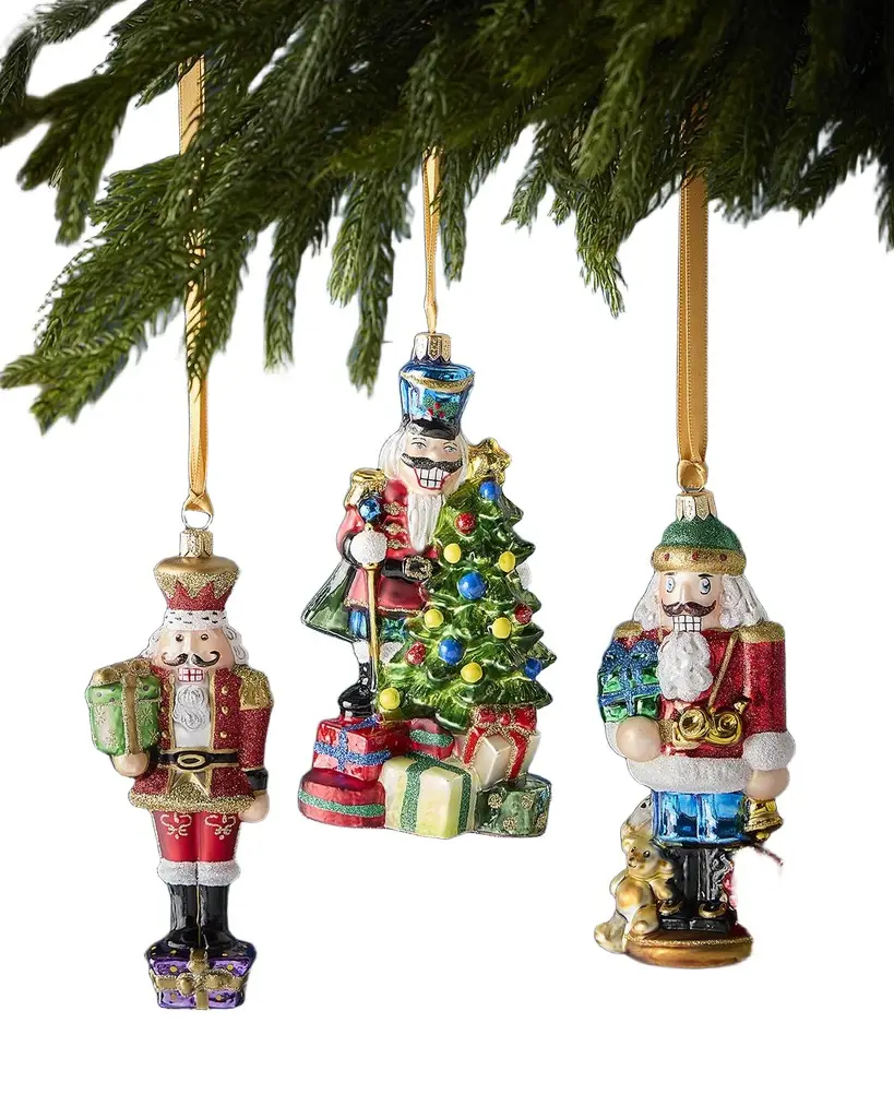 Komozja Assorted Nutcrackers Christmas Ornaments, Set of 3