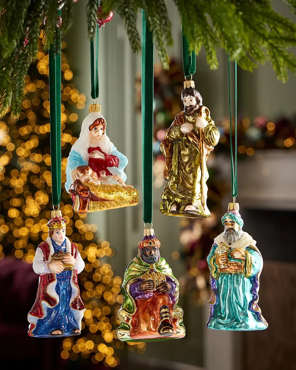 Komozja Three Kings Nativity Scene Christmas Ornaments, Set of 5