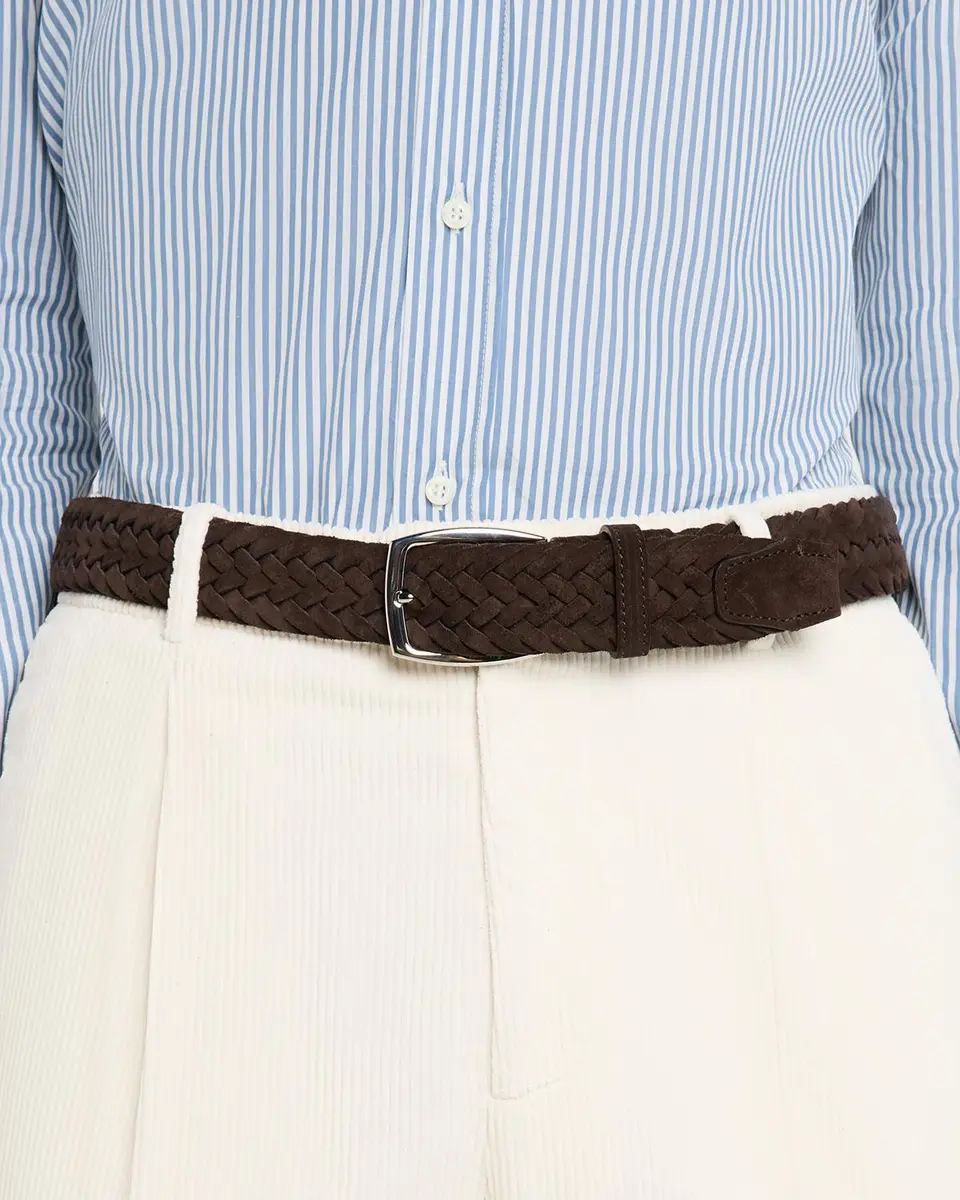 Brioni Men's Woven Leather Belt | Thumbnail 2