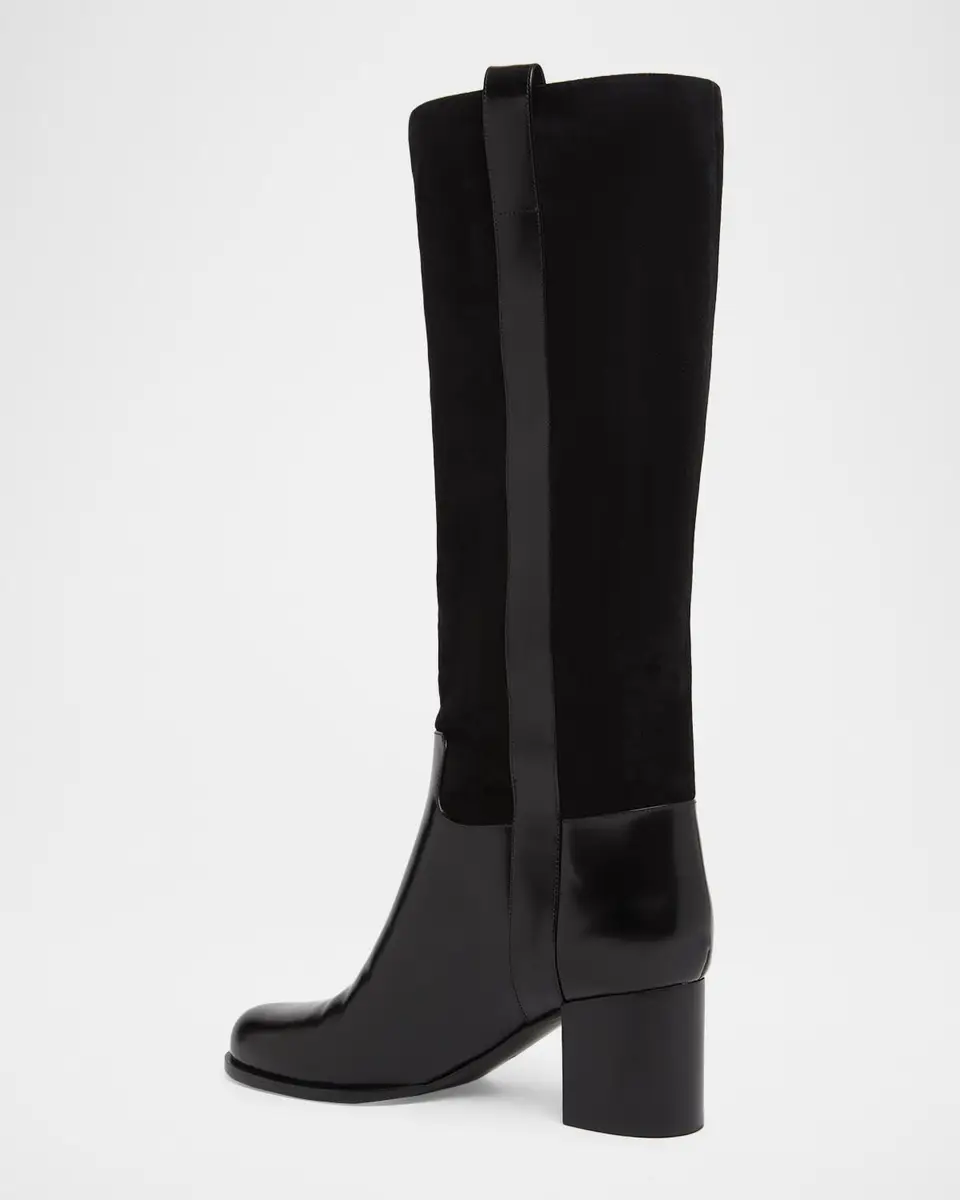 Dolce & Gabbana 60mm DG Equestrian Mixed Leather Knee-High Boots | Thumbnail 4 Dolce & Gabbana 60mm DG Equestrian Mixed Leather Knee-High Boots | Thumbnail 4