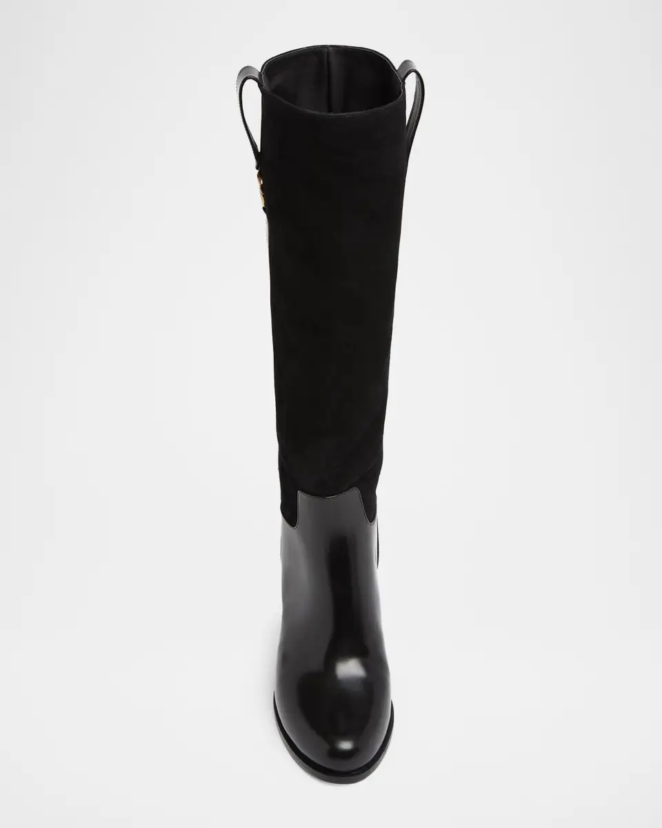 Dolce & Gabbana 60mm DG Equestrian Mixed Leather Knee-High Boots | Thumbnail 5 Dolce & Gabbana 60mm DG Equestrian Mixed Leather Knee-High Boots | Thumbnail 5