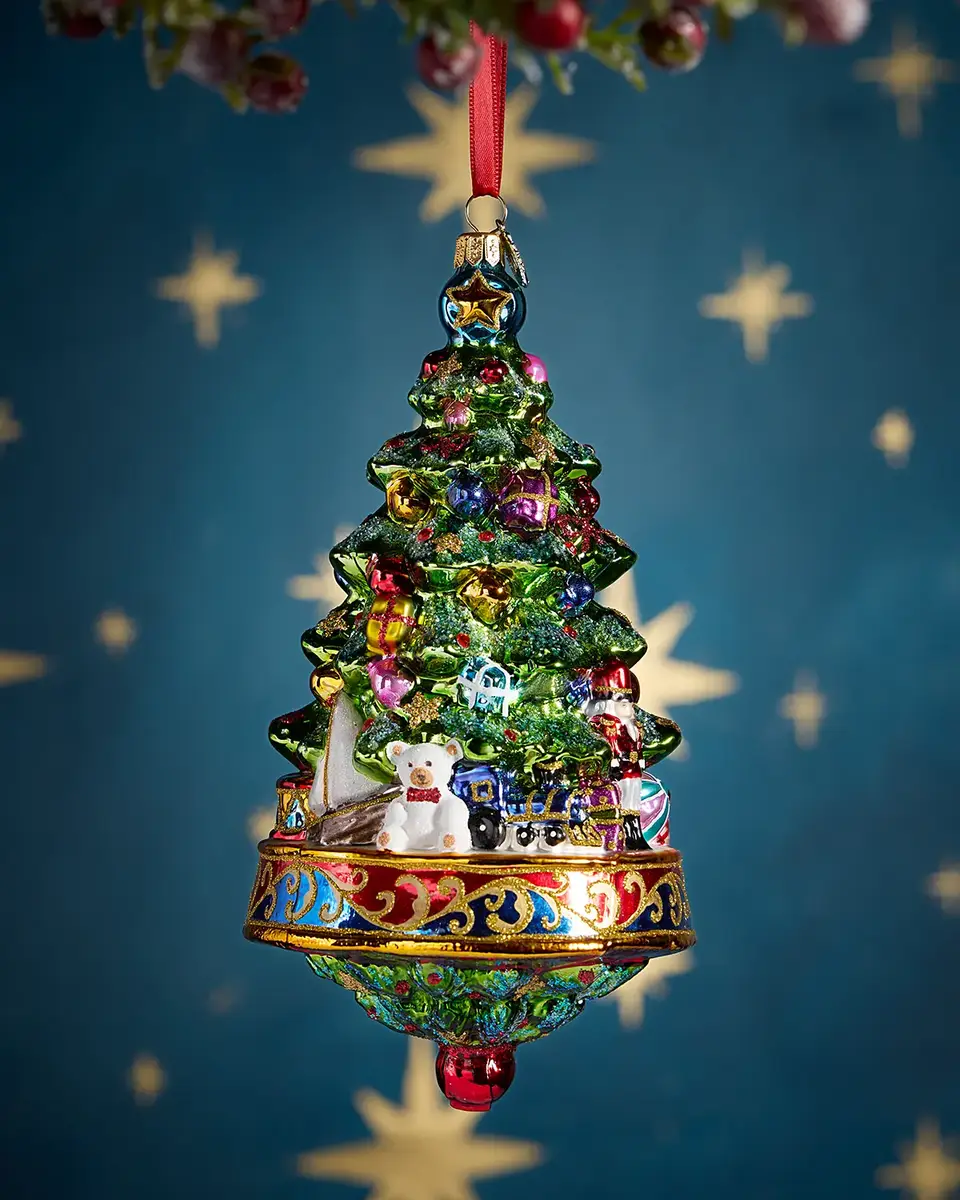 John Huras Christmas Tree Glass Ornament