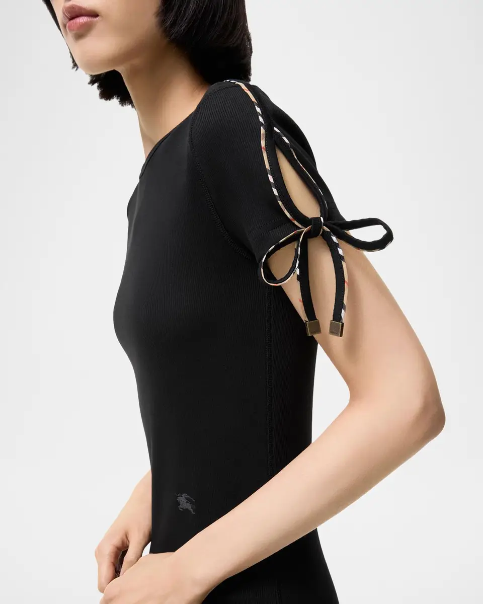 Burberry Tatiana Check Tie Short-Sleeve Mini Dress | Thumbnail 4