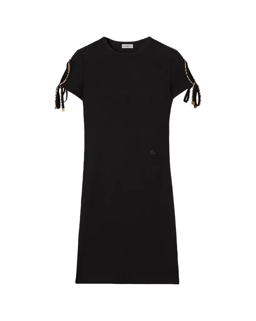 Burberry Tatiana Check Tie Short-Sleeve Mini Dress