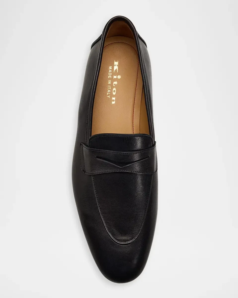 Kiton Men's Calfskin Penny Loafers | Thumbnail 5 Kiton Men's Calfskin Penny Loafers | Thumbnail 5