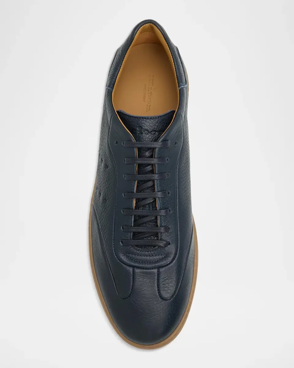 Kiton Men's Deerskin T-Toe Low-Top Sneakers | Thumbnail 4 Kiton Men's Deerskin T-Toe Low-Top Sneakers | Thumbnail 4