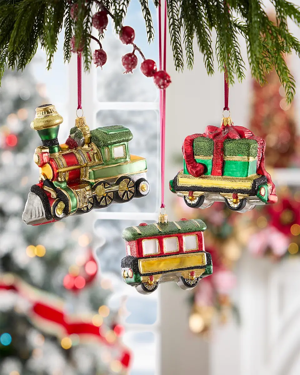 Komozja Christmas Train 3-Piece Christmas Ornament Set