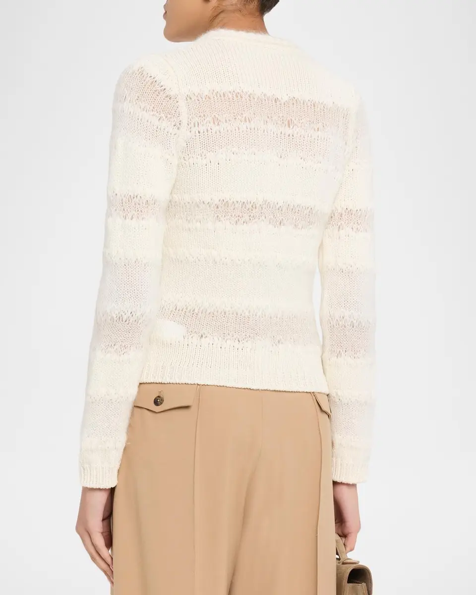 Fabiana Filippi Mohair-Blend Openwork Pointelle Cardigan | Thumbnail 3 Fabiana Filippi Mohair-Blend Openwork Pointelle Cardigan | Thumbnail 3