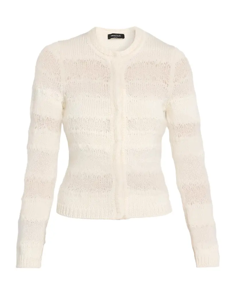 Fabiana Filippi Mohair-Blend Openwork Pointelle Cardigan