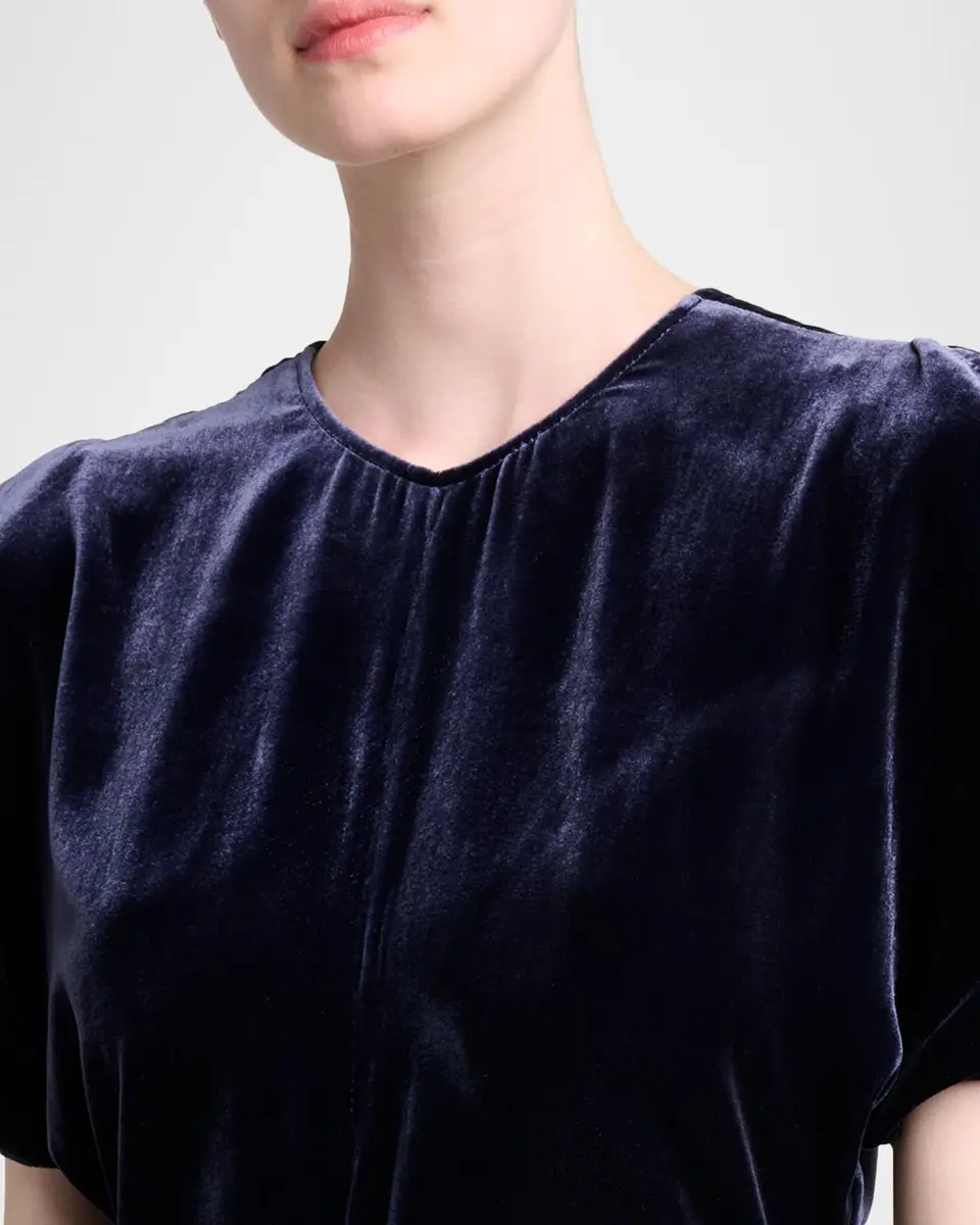 Victoria Beckham Bela Ruched Velvet Midi Dress | Thumbnail 5 Victoria Beckham Bela Ruched Velvet Midi Dress | Thumbnail 5
