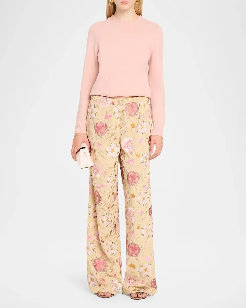 LoveShackFancy Janae Embroidered Wide-Leg Pants | Thumbnail 2 LoveShackFancy Janae Embroidered Wide-Leg Pants | Thumbnail 2