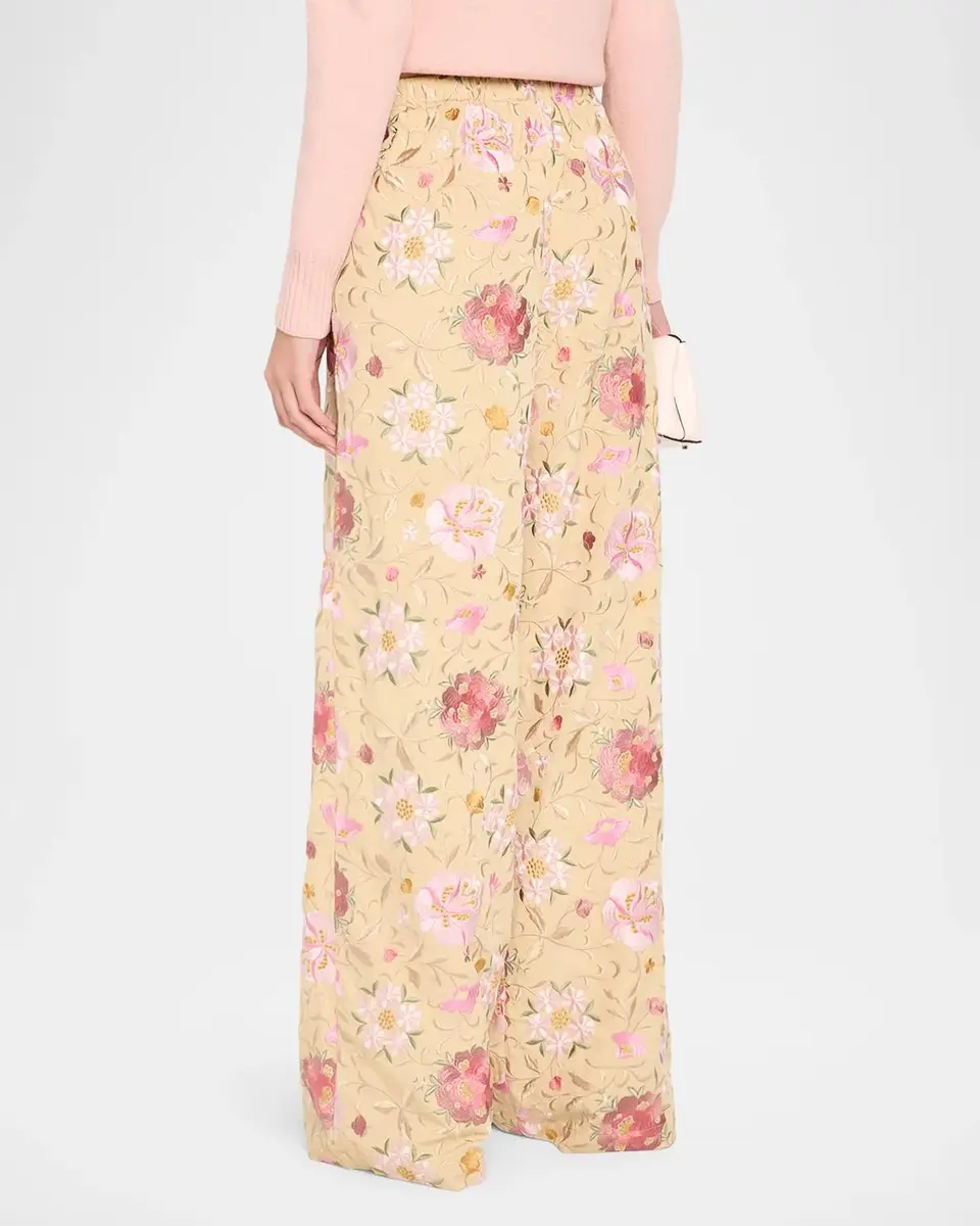 LoveShackFancy Janae Embroidered Wide-Leg Pants | Thumbnail 3 LoveShackFancy Janae Embroidered Wide-Leg Pants | Thumbnail 3