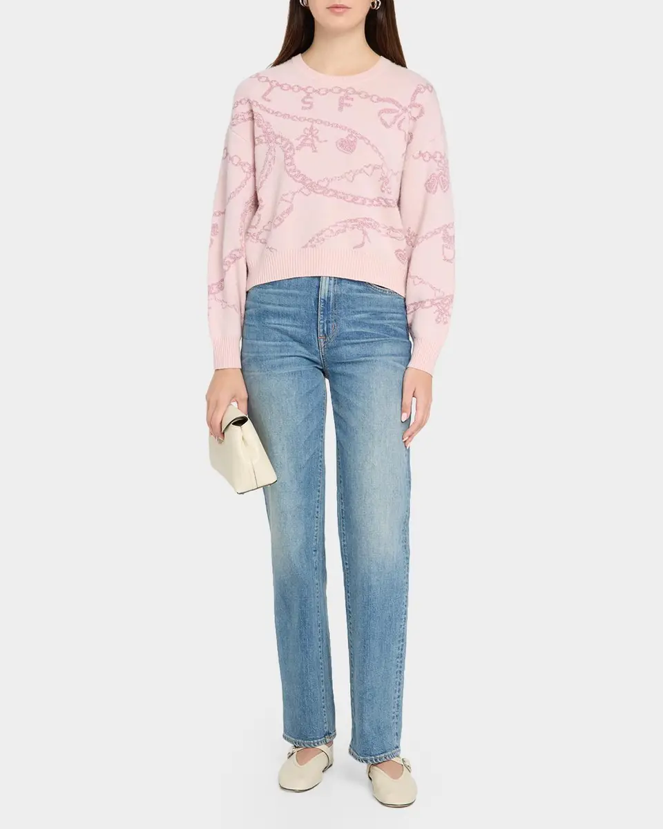 LoveShackFancy Calindra Cashmere-Blend Intarsia Sweater | Thumbnail 2 LoveShackFancy Calindra Cashmere-Blend Intarsia Sweater | Thumbnail 2