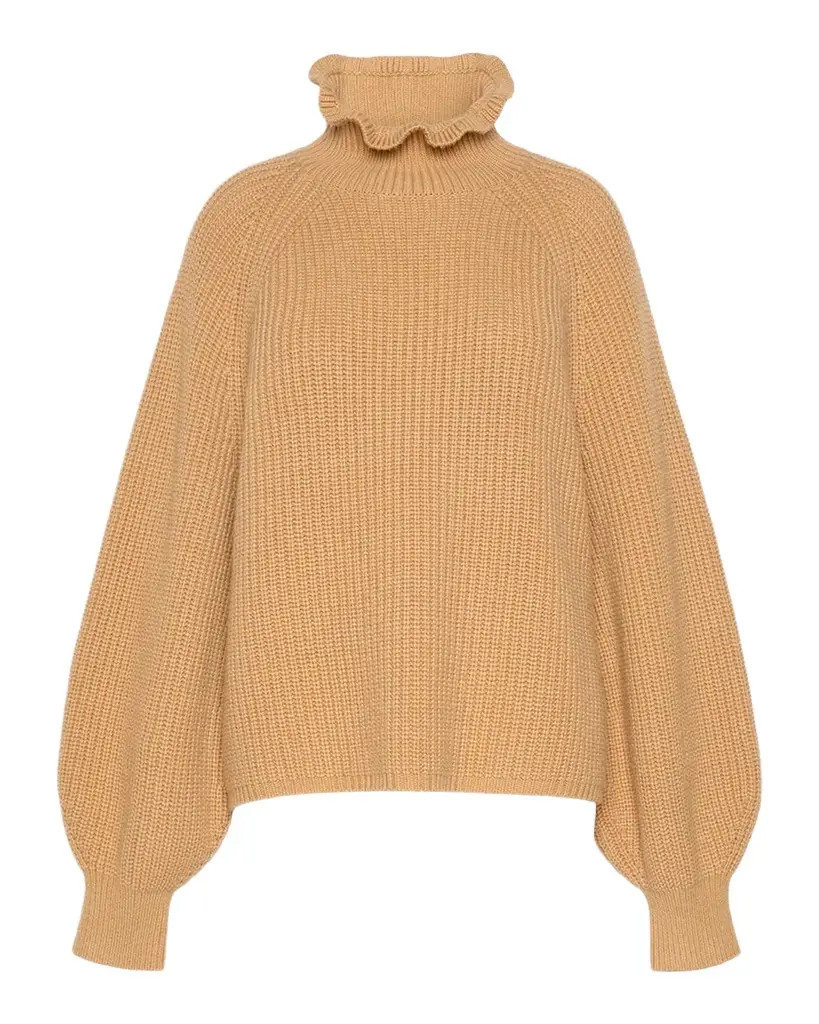 Wool-Cashmere Ruffle Turtleneck Sweater Wool-Cashmere Ruffle Turtleneck Sweater