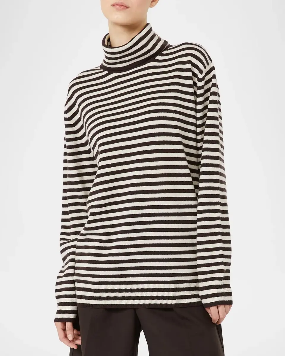Max Mara Striped Wool-Cashmere Turtleneck Sweater | Thumbnail 4 Max Mara Striped Wool-Cashmere Turtleneck Sweater | Thumbnail 4