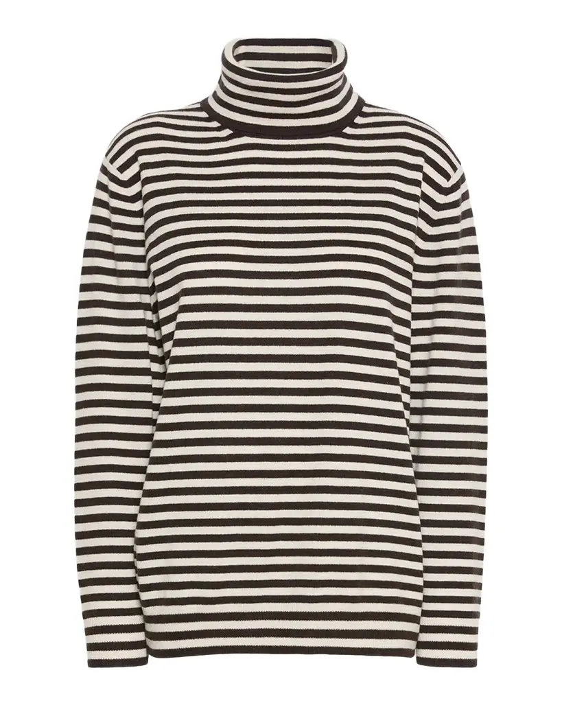 Striped Wool-Cashmere Turtleneck Sweater Striped Wool-Cashmere Turtleneck Sweater