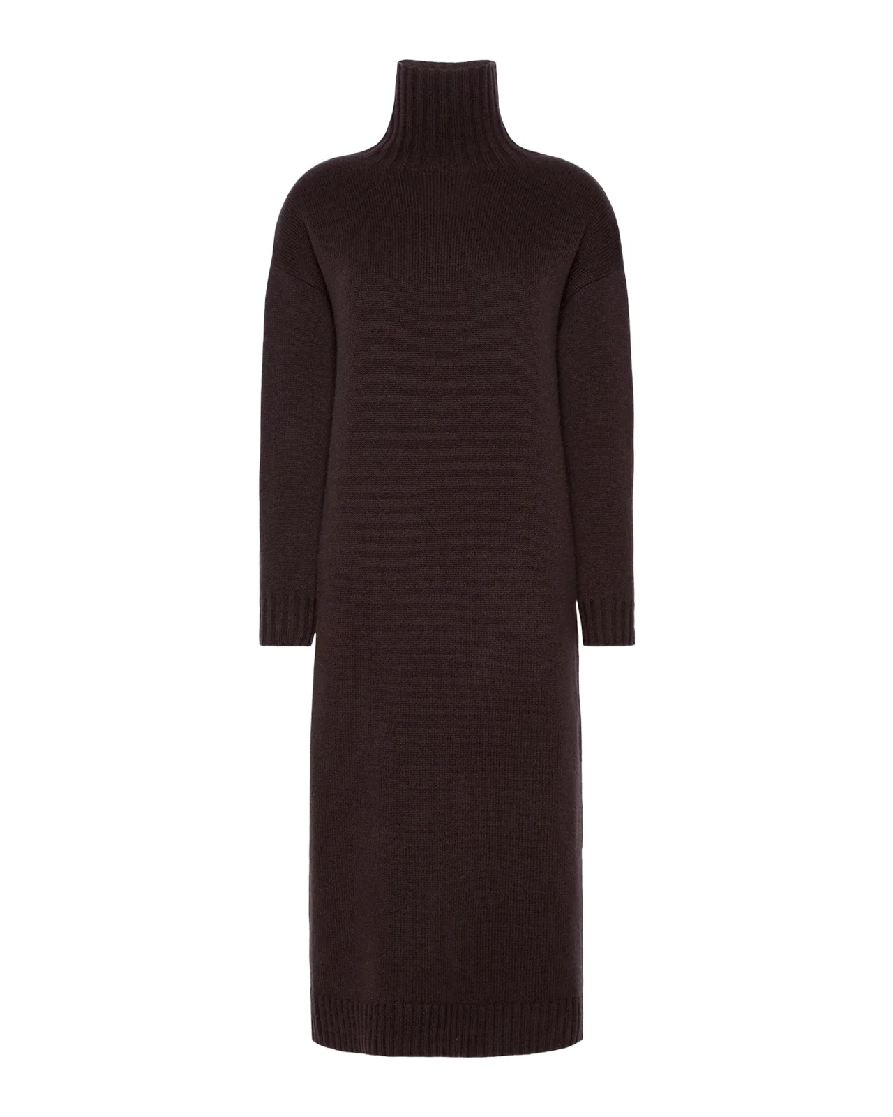 Wool-Cashmere Turtleneck Midi Sweater Dress
