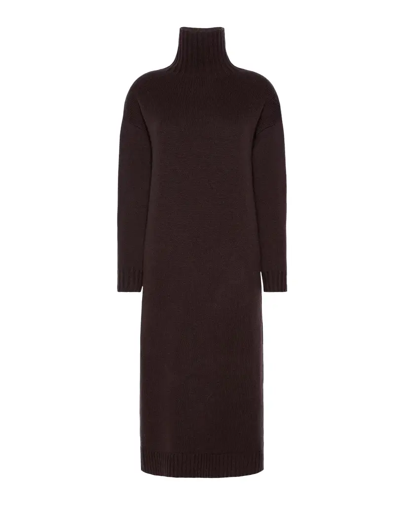 Max Mara Wool-Cashmere Turtleneck Midi Sweater Dress