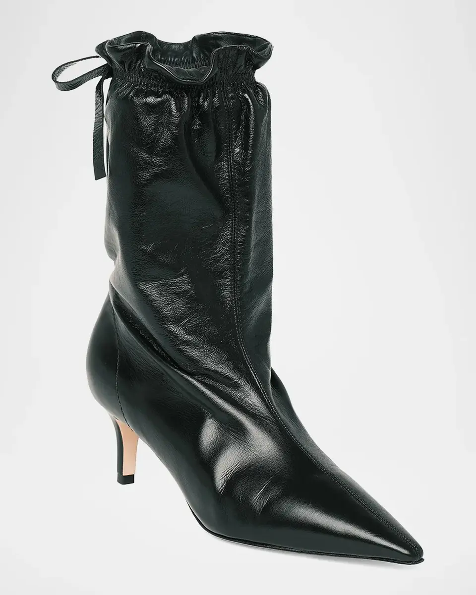 Cinq à Sept 60mm Alex Scrunched Crinkled Leather Mid-Calf Boots | Thumbnail 4 Cinq à Sept 60mm Alex Scrunched Crinkled Leather Mid-Calf Boots | Thumbnail 4