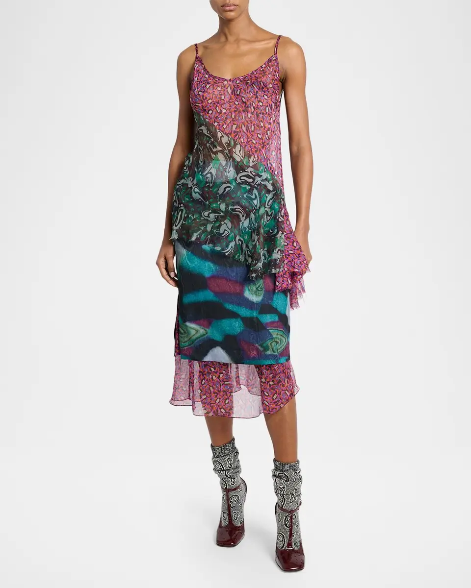 Dries Van Noten Crisanna Colorblock Silk Asymmetric Top | Thumbnail 2 Dries Van Noten Crisanna Colorblock Silk Asymmetric Top | Thumbnail 2