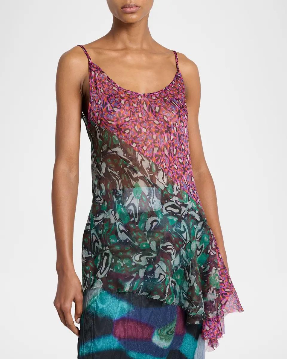 Dries Van Noten Crisanna Colorblock Silk Asymmetric Top | Thumbnail 4 Dries Van Noten Crisanna Colorblock Silk Asymmetric Top | Thumbnail 4
