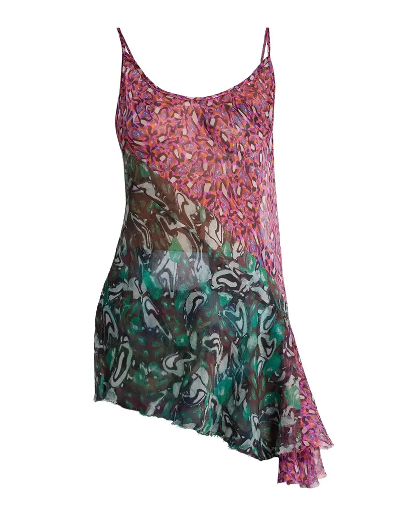 Crisanna Colorblock Silk Asymmetric Top Crisanna Colorblock Silk Asymmetric Top