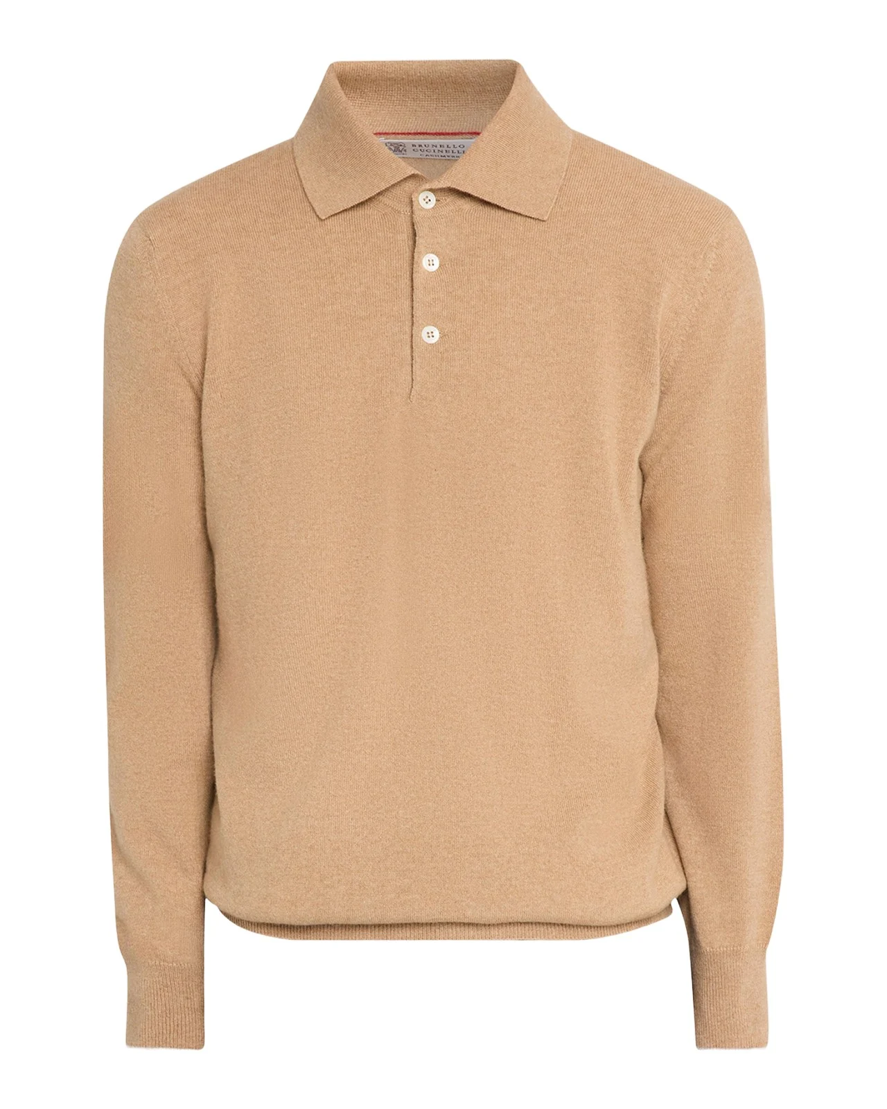 Men's Cashmere Knit Long-Sleeve Polo Shirt