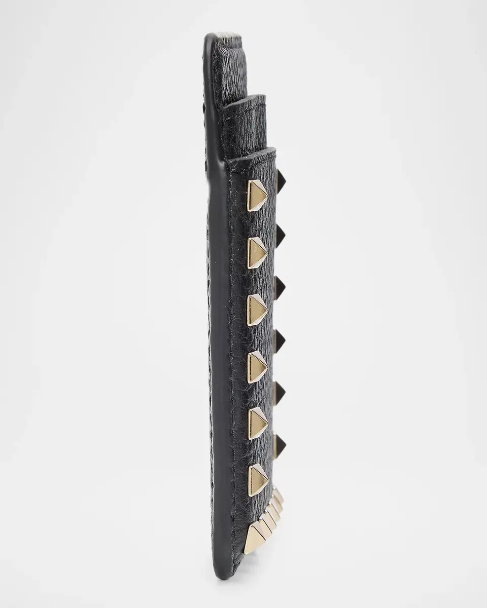 Valentino Garavani Rockstud Leather Magnetic Card Holder | Thumbnail 5