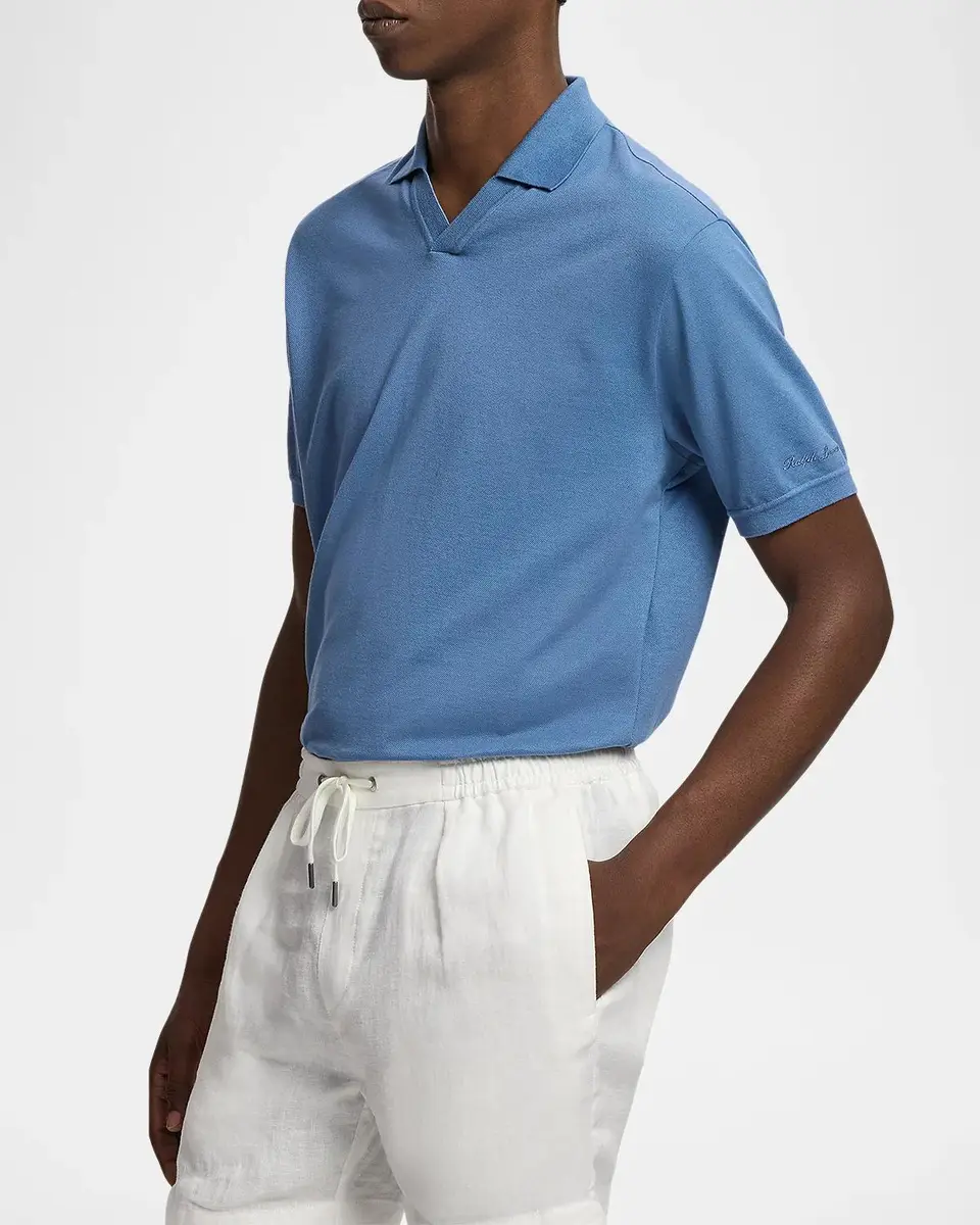 Ralph Lauren Men's Cotton-Cashmere Pique Polo Shirt | Thumbnail 6 Ralph Lauren Men's Cotton-Cashmere Pique Polo Shirt | Thumbnail 6