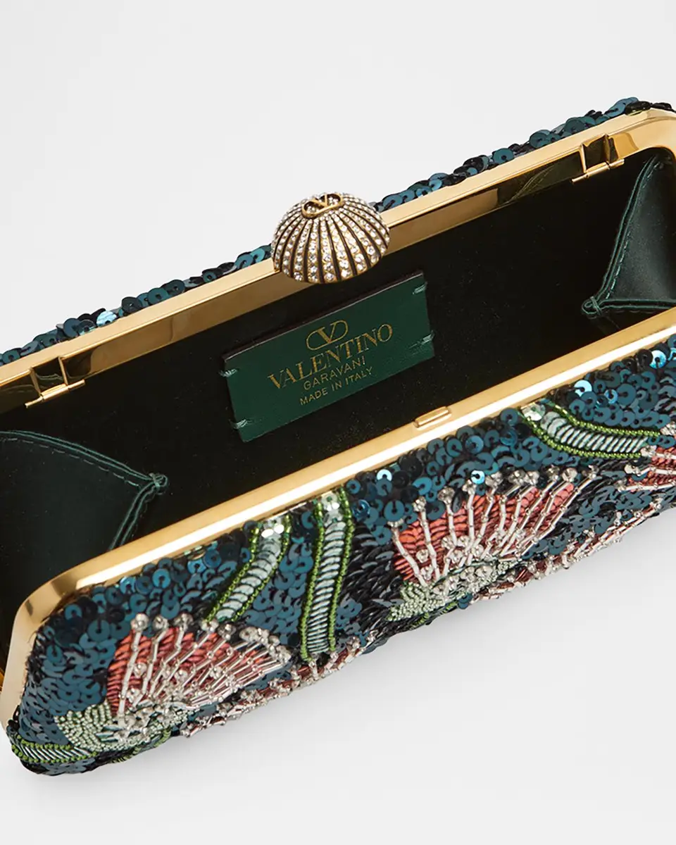 Valentino Garavani Secrets Poppy Sequined Crystal Clutch Bag | Thumbnail 4 Valentino Garavani Secrets Poppy Sequined Crystal Clutch Bag | Thumbnail 4
