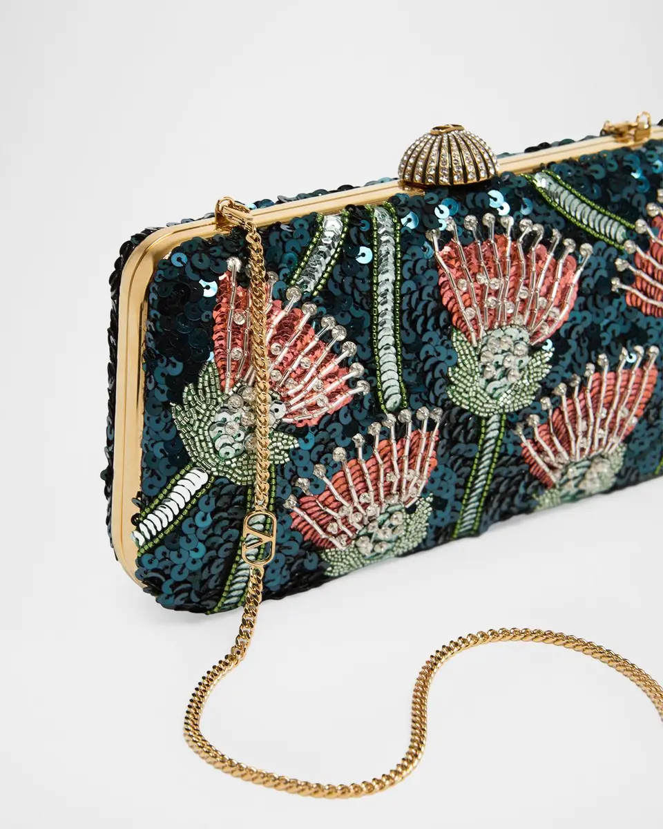 Valentino Garavani Secrets Poppy Sequined Crystal Clutch Bag | Thumbnail 6 Valentino Garavani Secrets Poppy Sequined Crystal Clutch Bag | Thumbnail 6