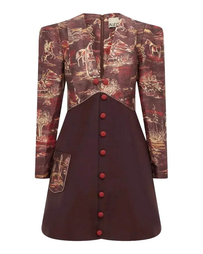 ALÉMAIS Ezra Printed Linen-Blend Mini Dress
