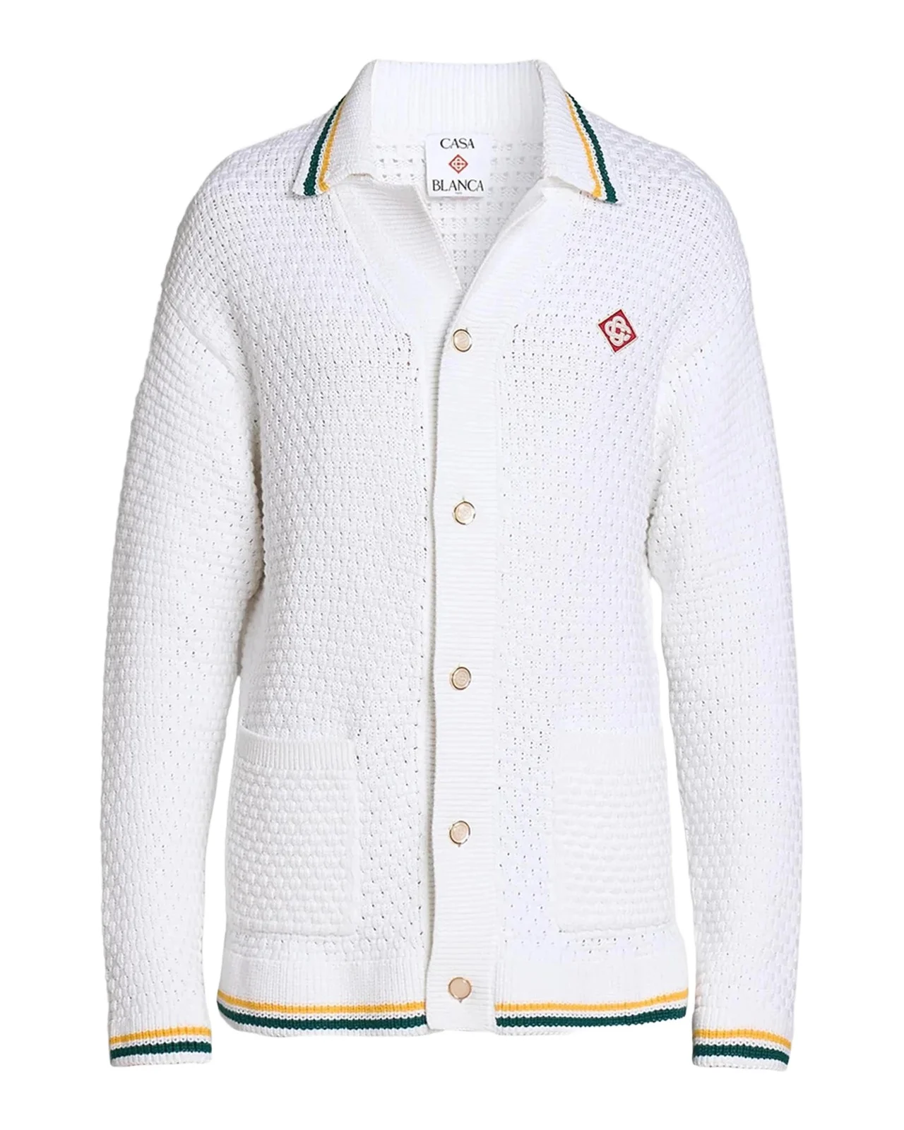 Casablanca Men's Oranges Crochet Cotton Shirt