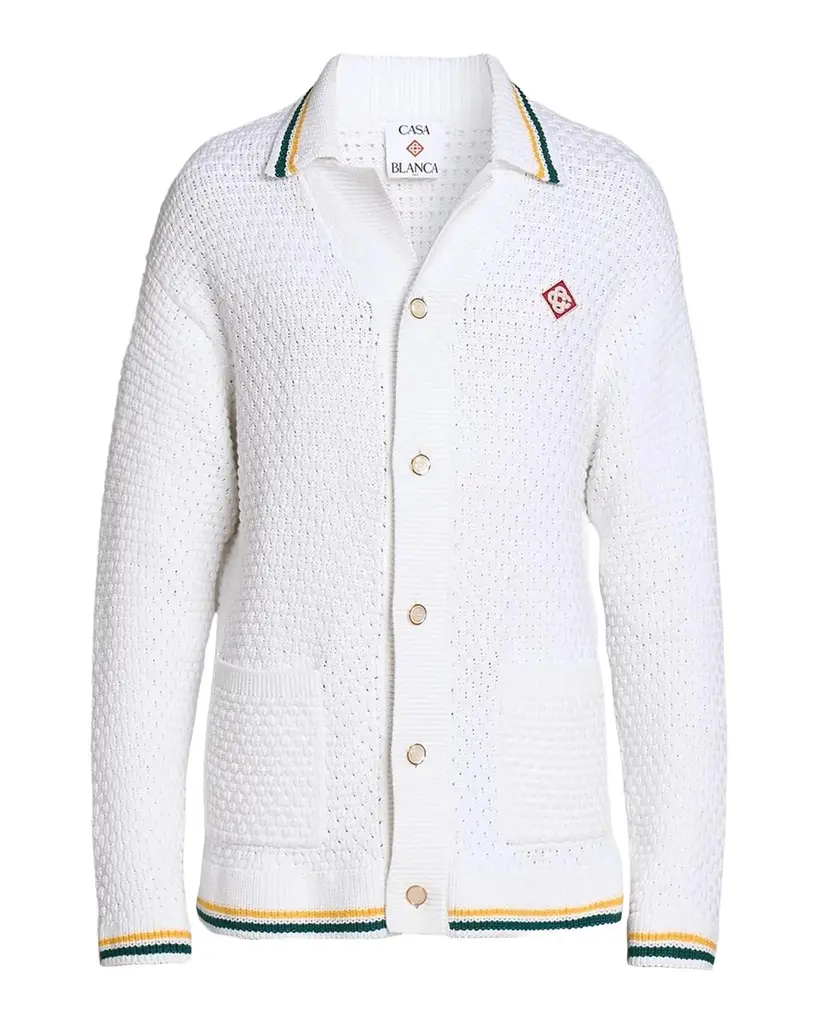 Casablanca Men's Oranges Crochet Cotton Shirt