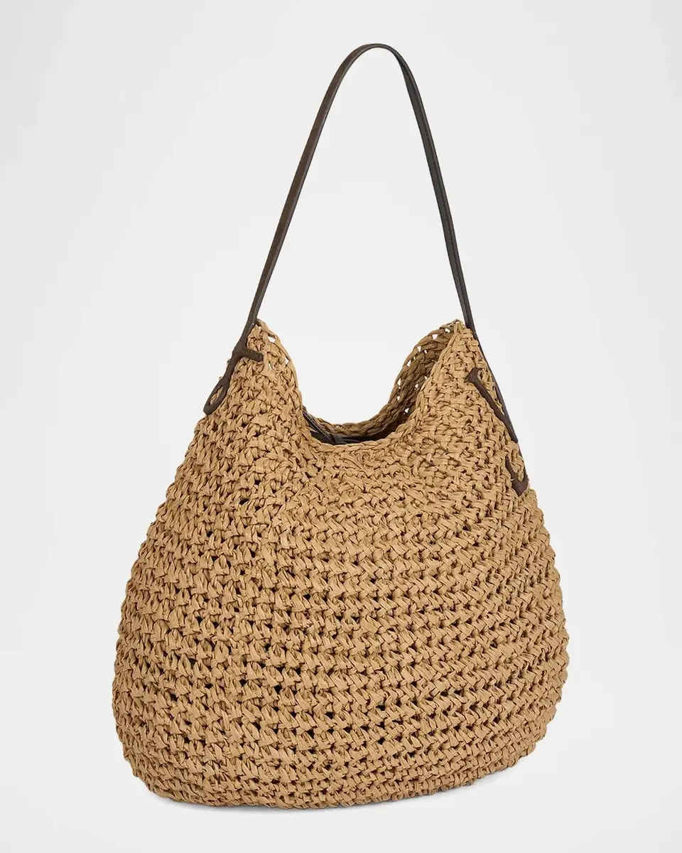 JW Anderson Small Bulb Crochet Raffia Shopper Tote Bag | Thumbnail 2 JW Anderson Small Bulb Crochet Raffia Shopper Tote Bag | Thumbnail 2