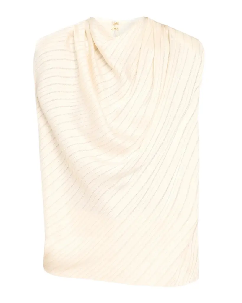 Holly Pinstriped Cowl-Neck Top Holly Pinstriped Cowl-Neck Top