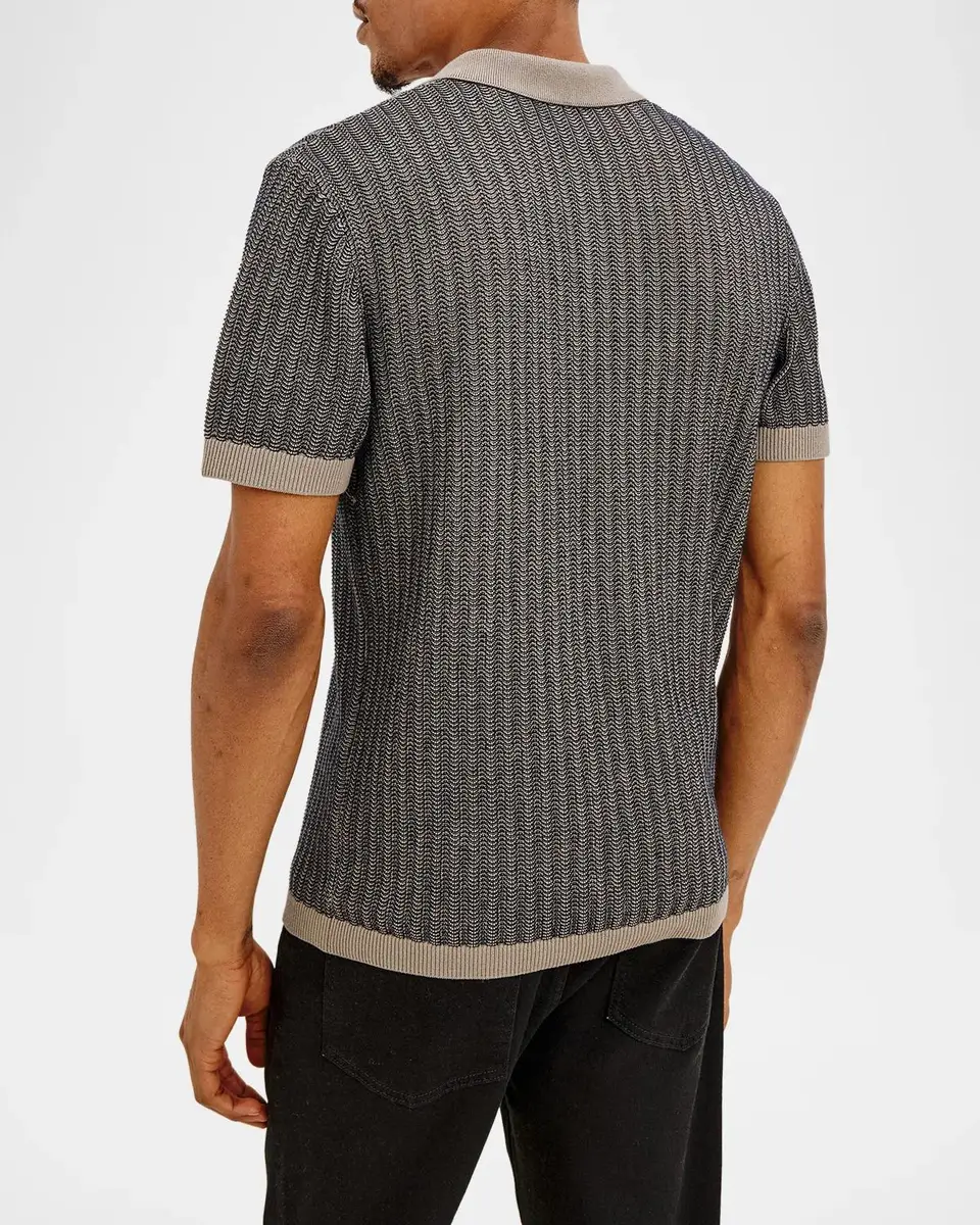 RAILS Men's Langley Ripple Open Knit Short-Sleeve Polo Shirt | Thumbnail 3 RAILS Men's Langley Ripple Open Knit Short-Sleeve Polo Shirt | Thumbnail 3
