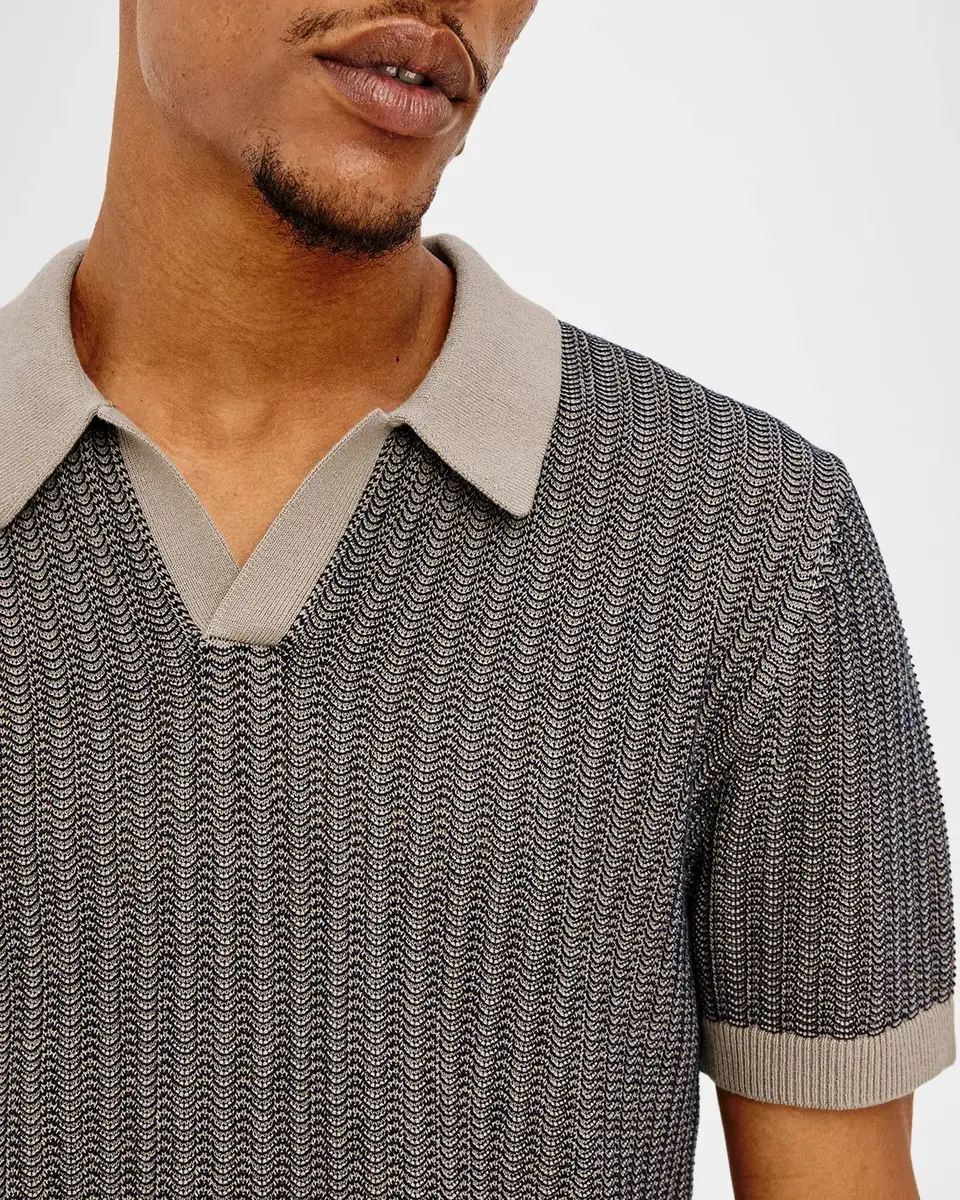 RAILS Men's Langley Ripple Open Knit Short-Sleeve Polo Shirt | Thumbnail 5 RAILS Men's Langley Ripple Open Knit Short-Sleeve Polo Shirt | Thumbnail 5