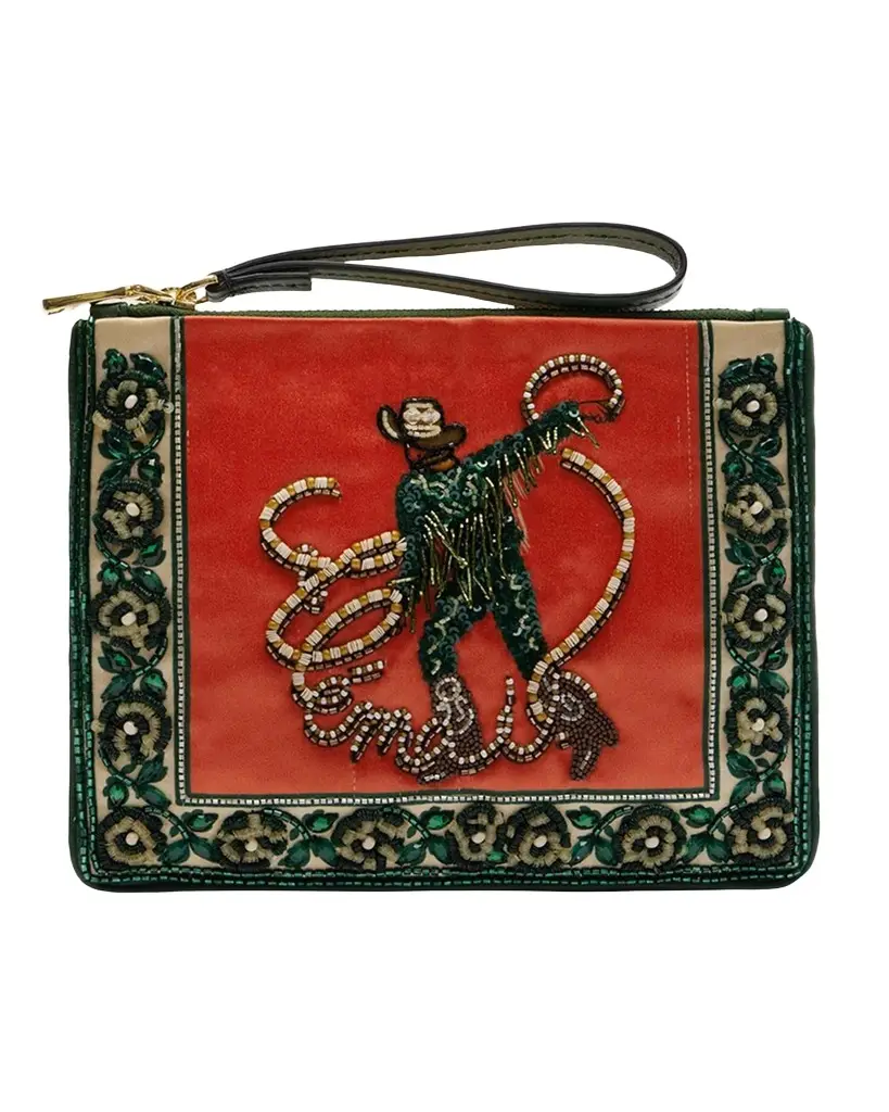 ALÉMAIS Ace Cowboy Beaded Wristlet Bag