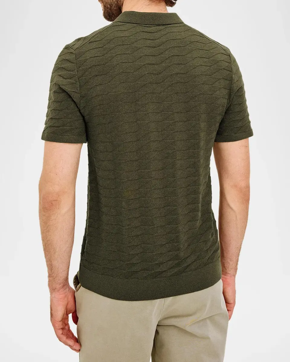 RAILS Men's Linden Diamond Cotton Knit Polo Shirt | Thumbnail 3 RAILS Men's Linden Diamond Cotton Knit Polo Shirt | Thumbnail 3