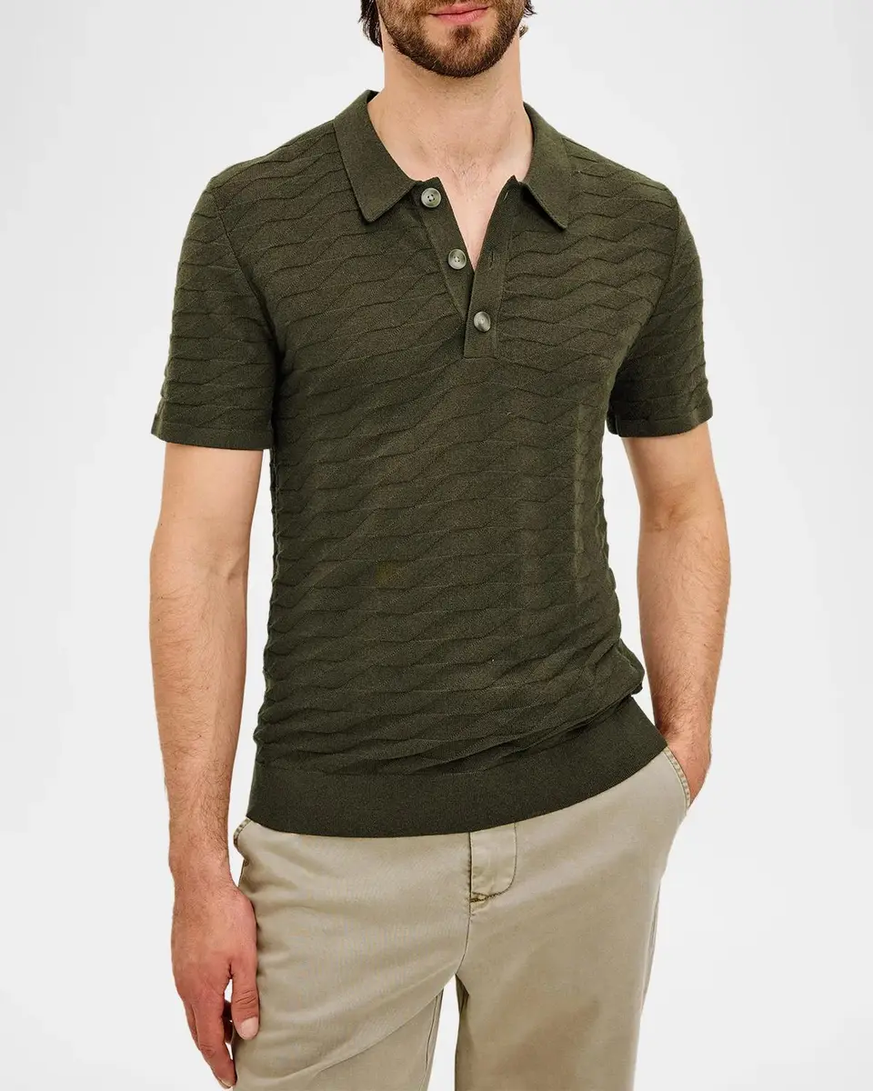 RAILS Men's Linden Diamond Cotton Knit Polo Shirt | Thumbnail 4 RAILS Men's Linden Diamond Cotton Knit Polo Shirt | Thumbnail 4