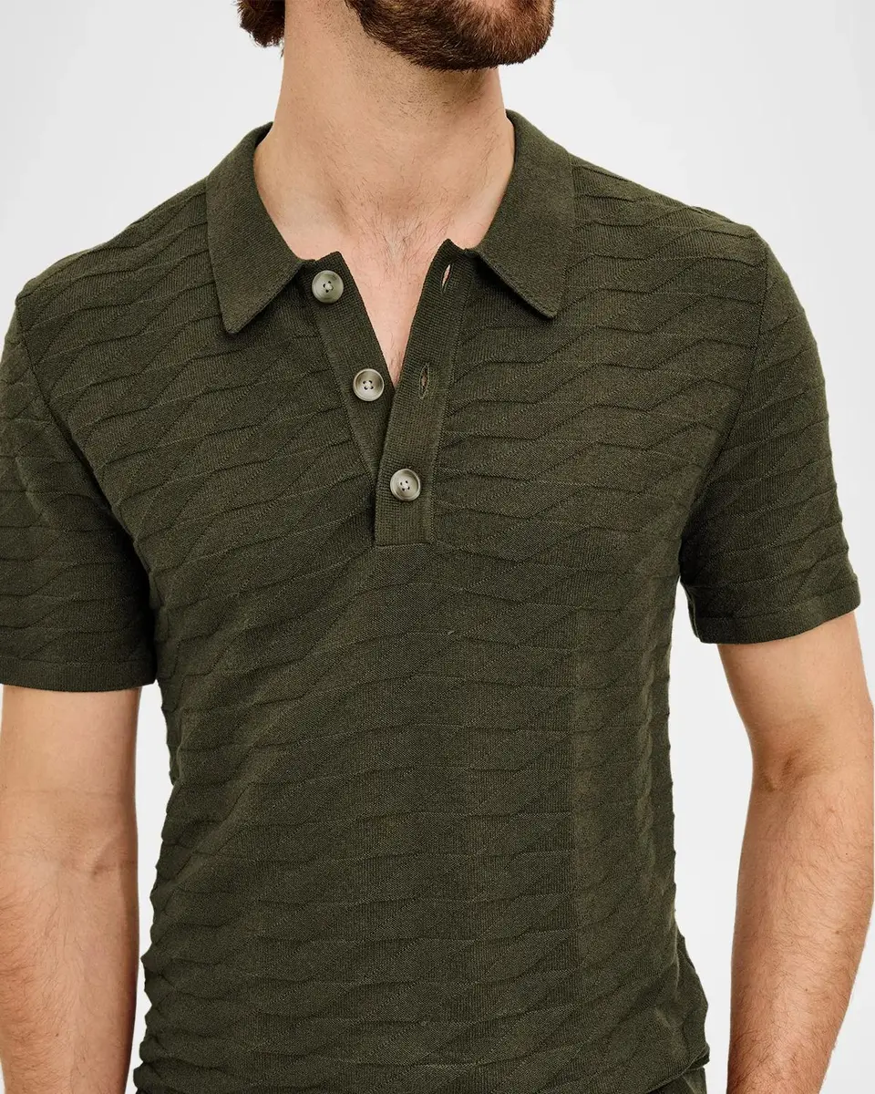 RAILS Men's Linden Diamond Cotton Knit Polo Shirt | Thumbnail 5 RAILS Men's Linden Diamond Cotton Knit Polo Shirt | Thumbnail 5