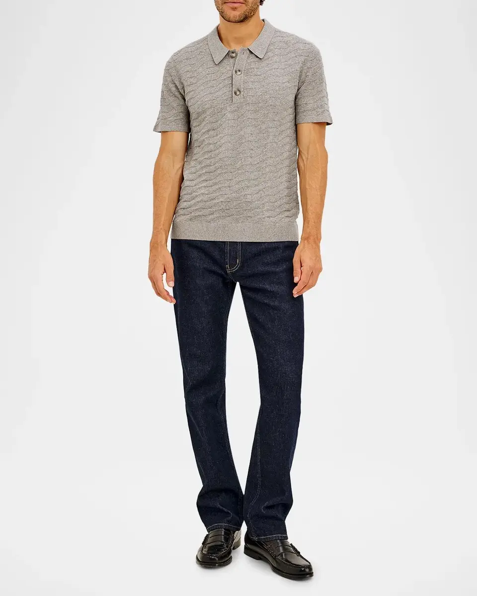 RAILS Men's Linden Diamond Cotton Knit Polo Shirt | Thumbnail 2 RAILS Men's Linden Diamond Cotton Knit Polo Shirt | Thumbnail 2