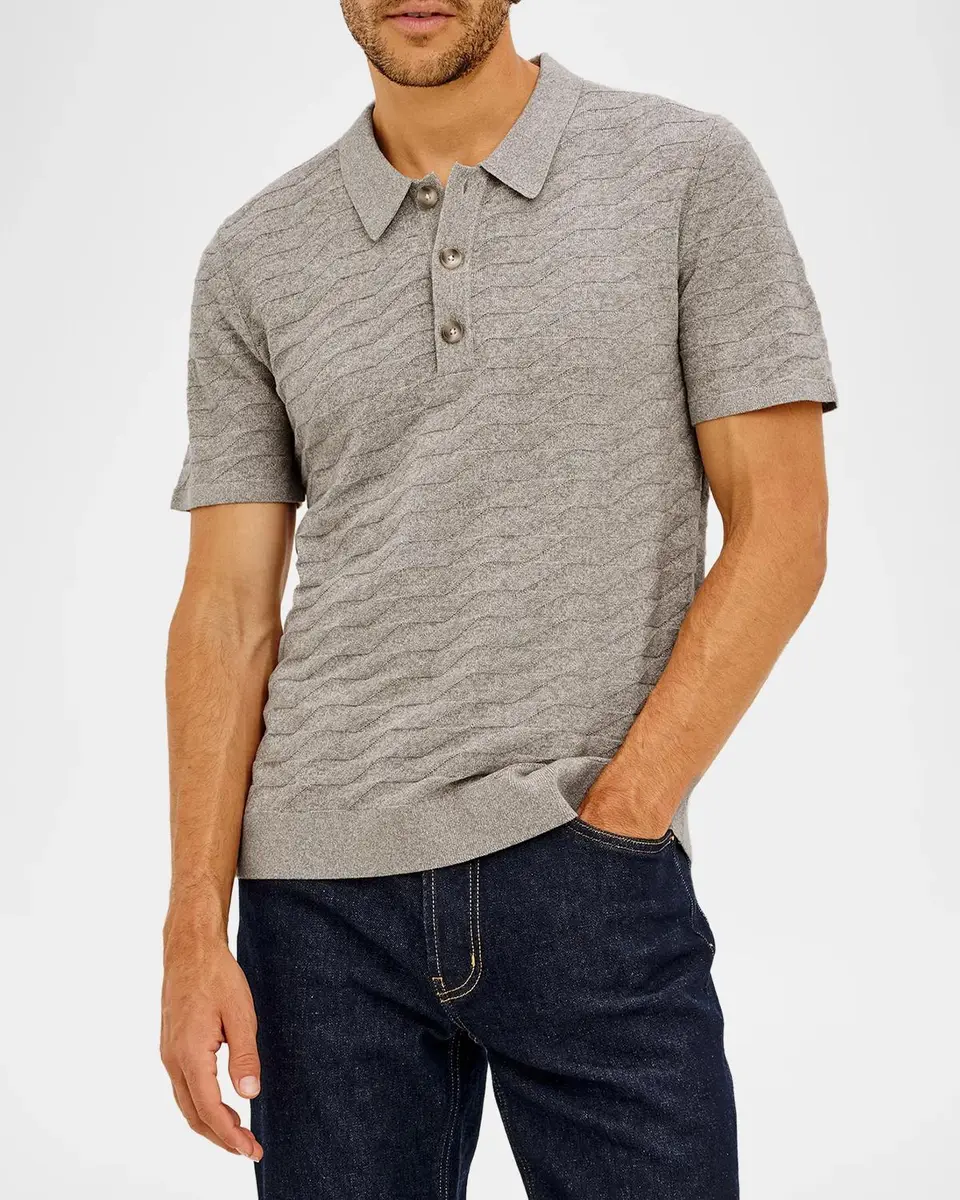 RAILS Men's Linden Diamond Cotton Knit Polo Shirt | Thumbnail 4 RAILS Men's Linden Diamond Cotton Knit Polo Shirt | Thumbnail 4