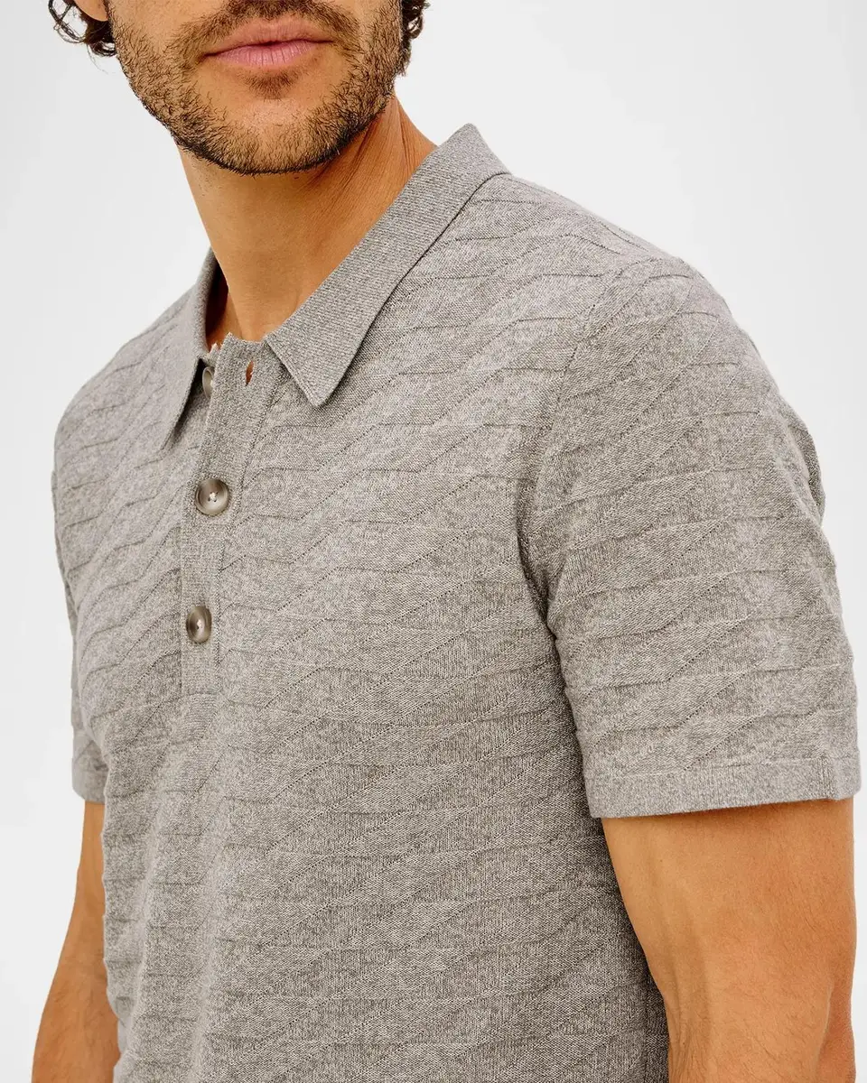 RAILS Men's Linden Diamond Cotton Knit Polo Shirt | Thumbnail 5 RAILS Men's Linden Diamond Cotton Knit Polo Shirt | Thumbnail 5