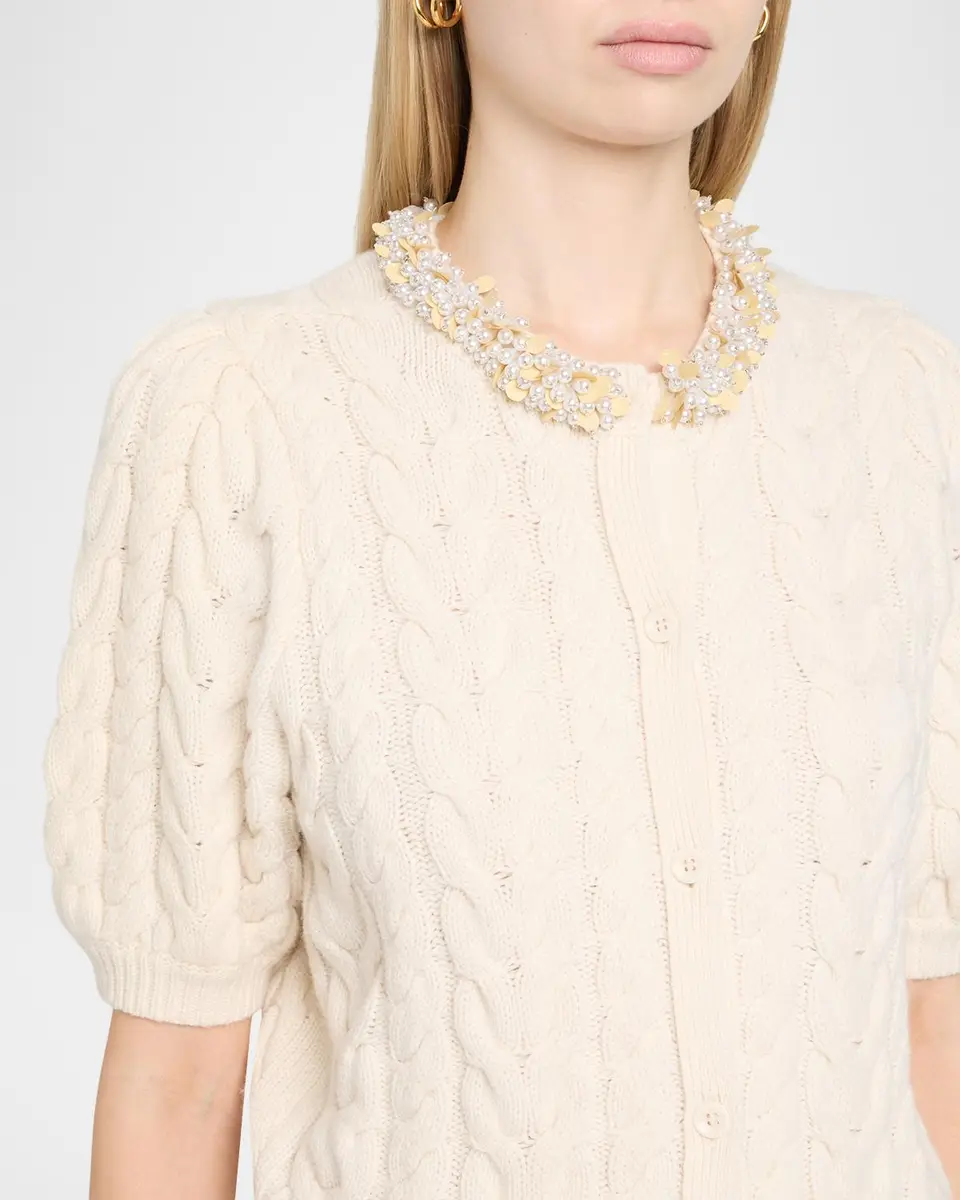 Ulla Johnson Olivia Cable-Knit Merino Wool-Cashmere Cardigan | Thumbnail 5 Ulla Johnson Olivia Cable-Knit Merino Wool-Cashmere Cardigan | Thumbnail 5