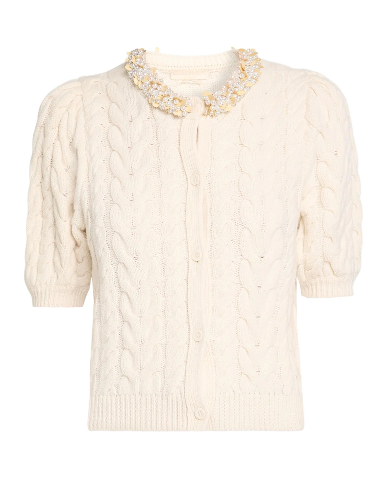 Olivia Cable-Knit Merino Wool-Cashmere Cardigan
