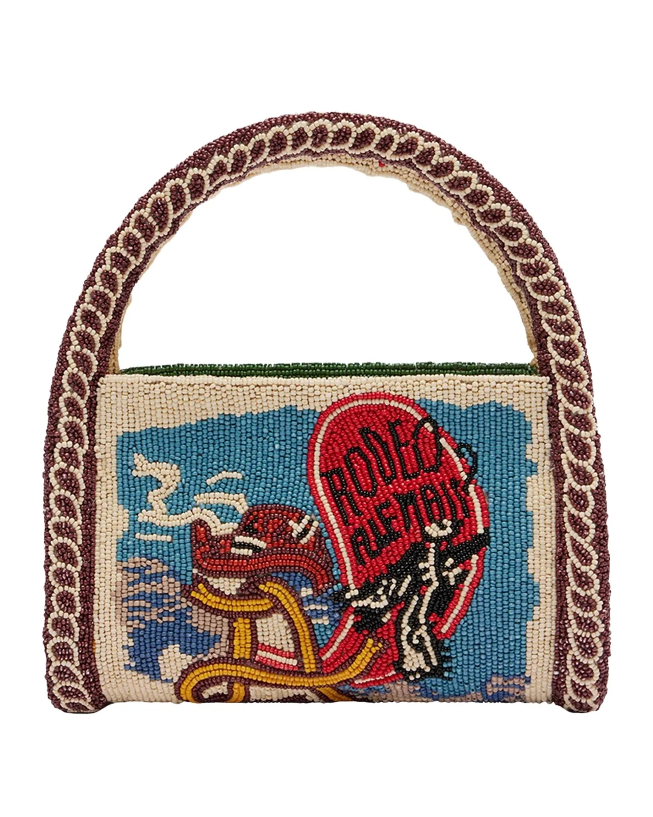 ALÉMAIS Ace Beaded Barrel Top-Handle Bag