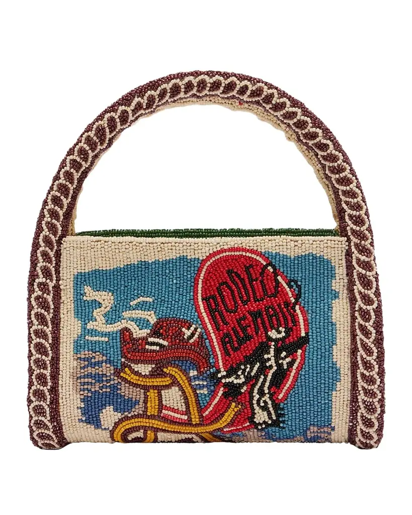 ALÉMAIS Ace Beaded Barrel Top-Handle Bag